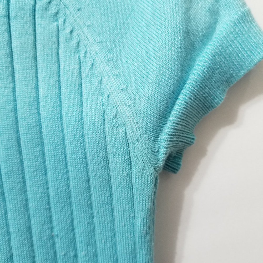 New York & Company top Small ribbed knit short sleeve acrylic nylon - Picture 10 of 12